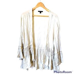 American Eagle Women’s Medium Boho Tassel Crocheted Open Kimono Oversized